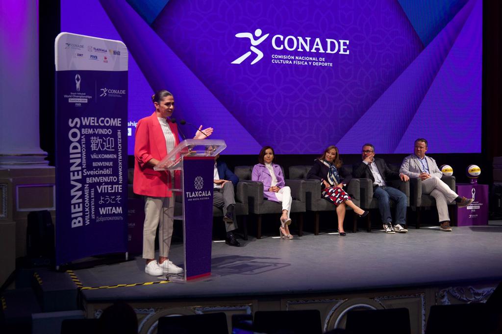 Ana Guevara presenta a Tlaxcala como sede del Mundial de Voleibol de Playa 2023