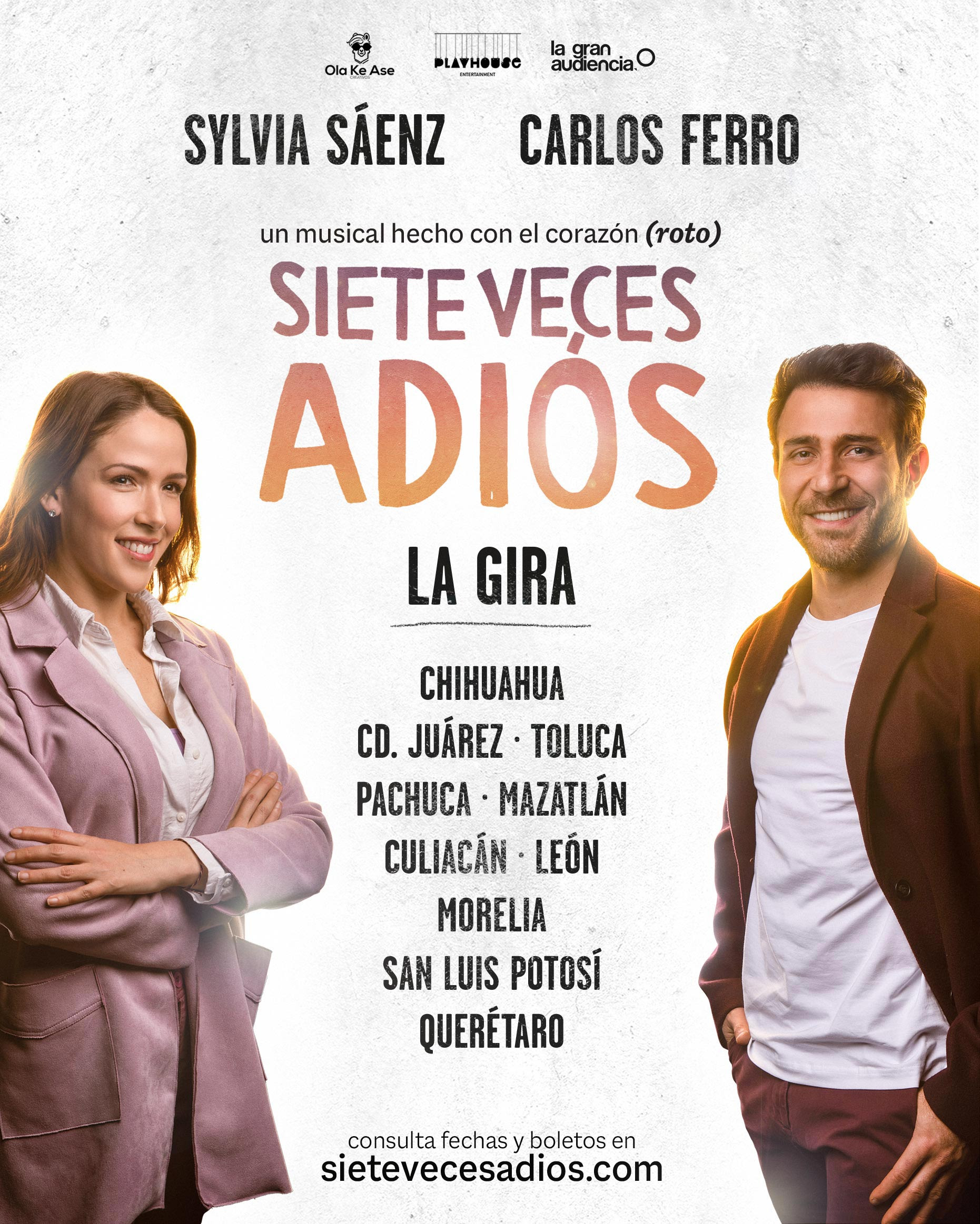 Sylvia Sáenz y Carlos Ferro encabezarán la segunda parte de la gira de Siete Veces Adiós